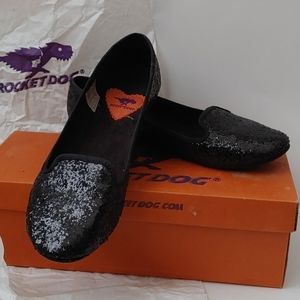 Rocket Dog Morrison Black Sparkle Flats